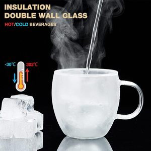 Thân Thiện Với Môi Rõ Ràng Đôi Tường Cách Điện Cao Thủy Tinh Borosilicate Cà Phê <span class=keywords><strong>Espresso</strong></span> Cốc Với Xử Lý - Product Image 4