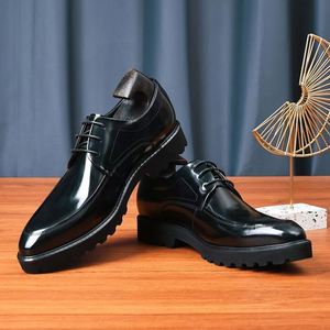 Luxury Men's Casual Leather Loafers Lace-up Shoes 2025 Office <b>Wedding</b> Business <b>Flats</b> Closed Toe Autumn Barefoot Comfort - Product Image 2
