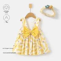 Vestido de Verano Personalizado para Bebé Niña, sin Mangas, con Estampado Animal, Estilo Princesa, en Algodón Oxigenado
