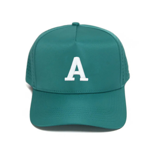 Casquette de camionneur de golf à 5 panneaux imperméable à l'eau à séchage rapide et découpe de trous perforés personnalisés en 3D avec lettre structurée brodée de logo - Product Image 1