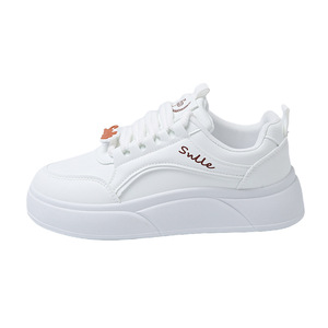 Zapatillas Deportivas Casuales de Mujer con Cordones Blancas de Suela Gruesa, Novedad Primavera 2026, Parte Superior Sintética, Cómodas y Duraderas, Combinan con Todo - Product Image 5