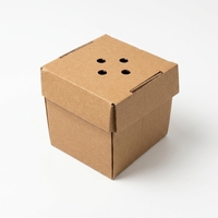 Boîtes d'emballage alimentaire en carton ondulé kraft recyclé perforé rigide pliable avec logo personnalisé en gros