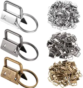 مجموعة مكونات مفتاح فوب ، أداة مفتاح فوب 1 بوصة مع حلقة دائرية لسلسلة المفاتيح ، ميدالية مفاتيح معدنية