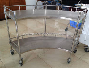 BT-SIT001 अस्पताल उपकरण प्रशंसक के आकार का मेडिकल मोबाइल स्टेनलेस स्टील आपरेशन तंत्र मेज सर्जिकल साधन ट्राली - Product Image 4