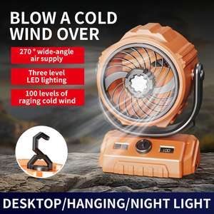 High Speed Vibration Outdoor Fan 6-inch Digital Display Large Capacity Camping Fan Phone Charger - Product Image 4