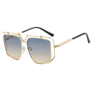 แว่นกันแดดแฟชั่นสไตล์อินเทอร์เน็ตเซเลบริตี้ยุโรปอเมริกันรุ่นใหม่ปี 2025 กรอบโลหะแบบโปร่งทรงไม่สมมาตรพร้อมเลนส์ป้องกันรังสียูวี 400 - Product Image 6