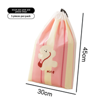 Sac de rangement à cordon de serrage Mignon imprimé rayé Voyage EVA Articles de toilette Sous-vêtements Rangement Chaussures Cartoon Grande Capacité Imperméable