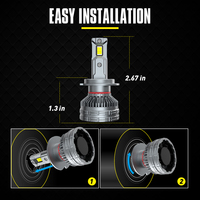 Liaway N2 H7 H8 H11 9005 9006 H1 Faros LED para Auto, 140W de Alta Potencia, Luz Blanca de 6500K, Bombilla para Auto de 6000LM, 9-36V, Ajuste Universal