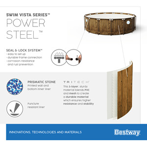 Piscina <span class=keywords><strong>Rectangular</strong></span> con Marco <span class=keywords><strong>Bestway</strong></span> 56725 de 4.88m*1.22m para Fiestas - Product Image 6