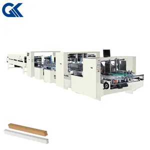 Corrugated Paperboard Carton Box Tube Light Box Manufacturing Pasting Folder Gluer Machine GK-P1200