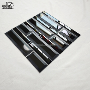 Belved Edge, diseño moderno, espejo, mosaico de vidrio, estilo parquet, azulejos de pared de vidrio de colores para baño, cocina, gráfico de salpicaduras traseras - Product Image 1