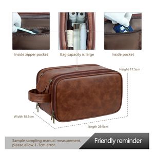Trousse de Toilette <span class=keywords><strong>Homme</strong></span> de Voyage Luxe Vintage avec Logo Personnalisé, Double Couche, Poignée, en <span class=keywords><strong>Cuir</strong></span> PU Imperméable, <span class=keywords><strong>Sac</strong></span> Suspendu - Product Image 5