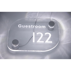 Illuminated House Signs Modern Personalized <b>LED</b> <b>Light</b> Acrylic Sign Plaque - Product Image 1