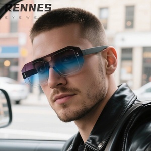 Лидер продаж, оптовая продажа, унисекс, односекционные солнцезащитные очки-пилоты, прямоугольные очки UV400, линзы для летнего отдыха, повседневная одежда - Product Image 1