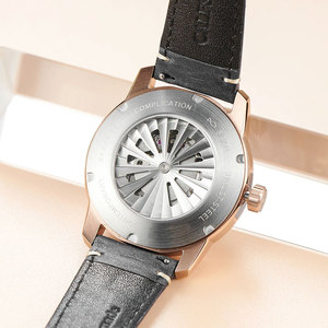 Bán buôn tự động Lang Thang giờ đồng hồ màu xanh sáng da người đàn ông sang trọng đồng hồ đeo tay với logo xây dựng thương hiệu tùy chỉnh nhà sản xuất OEM - Product Image 3