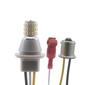 สัญญาณ<span class=keywords><strong>ไฟ</strong></span>เลี้ยวด้านหน้าและไฟวิ่งกลางวัน <span class=keywords><strong>LED</strong></span> RY10w BAU15S BA15S รถจักรยานยนต์ <span class=keywords><strong>LED</strong></span> สองสีขาว + อำพัน - Product Image 2