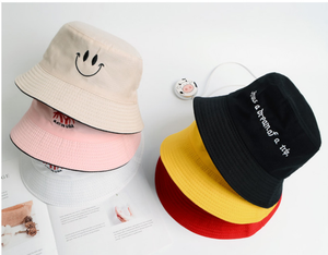 Nouveau chapeau de pêcheur réversible unisexe à la mode minimaliste en plein air casual voyage brodé soleil seau chapeau - Product Image 1