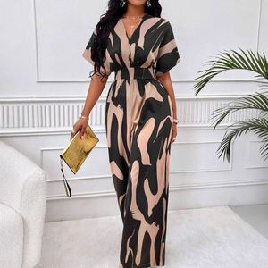 Combinaison pour femme à manches courtes imprimée et cintrée à la taille, nouvelle collection printemps-été européenne et américaine - Product Image 2