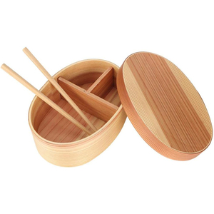 Wooden Lunch box Japanese traditional natural round wooden lunch box adult children wooden bento box