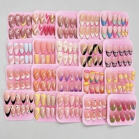 Diseño Mixto, 10 Uds. al por Mayor, Uñas Postizas Reutilizables de Alta Calidad, Lindas, Francesas, Simples, 3D, Forma Ataúd, Cuadradas, Acrílicas, a Presión