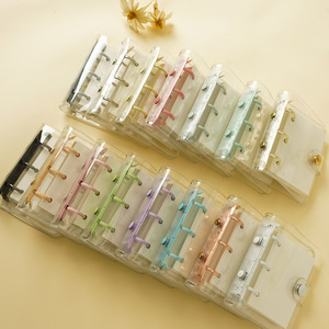 โน้ตบุ๊ค PVC กระเป๋าสตางค์ใบเล็กใส3วงกระเป๋าเงินสมุดแพลนเนอร์ช่องใส่บัตรพร้อมซองเงินสด3ซอง - Product Image 4