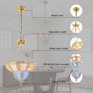 Simig Thai moroccan โคมไฟระย้าหลากสีสไตล์วินเทจสำหรับคาเฟ่บาร์ร้านอาหารห้องโถงห้องนั่งเล่นโต๊ะอาหารค่ำ - Product Image 5