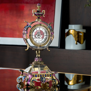 Đồng hồ để bàn, để kệ, kiểu dáng cổ điển, sang trọng, hiện đại, phong cách châu Âu, dòng King's Series của SANLOREN, máy cơ. - Product Image 6