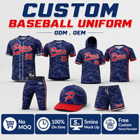 Ensembles de maillots de baseball personnalisés OEM ODM en gros, vêtements de sport, uniforme complet boutonné pour hommes, kit de maillot de baseball sublimé pour équipes et clubs