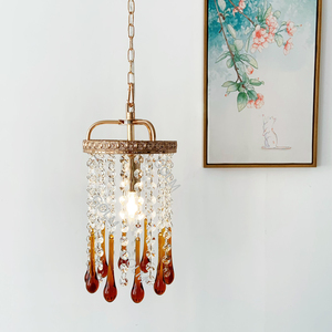 Lampu Gantung Kristal Gaya Italia Romantis Vintage K9 Kristal Bening dengan Rumbai Lampu Gantung AC110V 220V Led Bulat. - Product Image 1