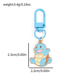Q Y <b>Anime</b> Style Metal <b>Keychain</b> Pendant Set with Enamel Character Charms and Colorful Clips for Backpack Decoration - Product Image 4