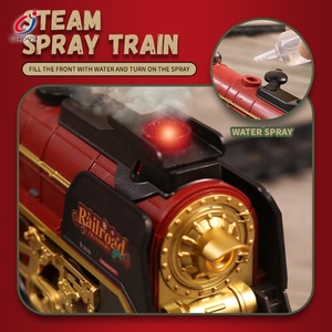 Chengji дым Рождественский поезд Игрушка в сборке трек пазл пульт дистанционного управления паровой Свет Звук Diy рельсовый поезд Игрушка - Product Image 2