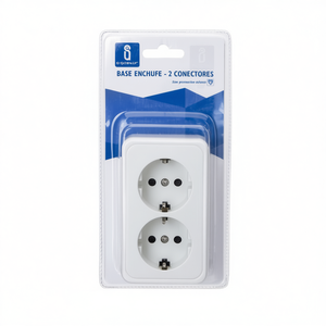 Prise 2 connecteurs ENCHUFE 5U, produit de sécurité électrique en plastique avec 2 connecteurs - Product Image 2