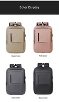 Ransel Notebook Kapasitas Besar Tahan Guncangan dan Bernapas, Tas Komputer Multifungsi untuk Perjalanan dan Kerja, Dilengkapi Pengisian Daya USB, Bahan Poliester