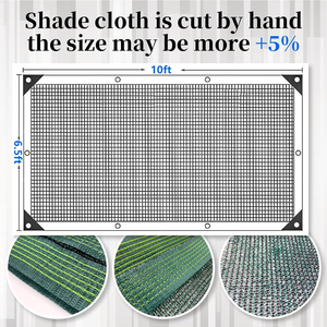 Filet d'ombrage tissé vert stabilisé aux UV pour jardin, serre, cour arrière et patio - Product Image 3
