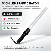 Bâton de signalisation LED 54 cm, rouge et vert clignotant, portatif, IP54, pour le contrôle du trafic et la sécurité routière, vente en gros OEM