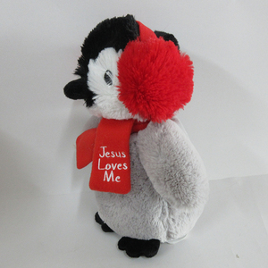 <span class=keywords><strong>Pinguino</strong></span> di peluche farcito personalizzato con <span class=keywords><strong>pinguino</strong></span> di peluche farcito paraorecchie invernale con natale gesù ti ama regali - Product Image 2