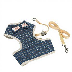 Cat Leash Vest Chest Strap Anti-Break Adjustable Cat Rope with <b>Linen</b> & Plastic Materials for Kitten Walking - Product Image 1