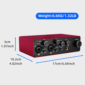 Rx2 Chuyên Nghiệp Card Âm Thanh Âm Thanh Thẻ Âm Thanh <span class=keywords><strong>2</strong></span> Kênh <span class=keywords><strong>USB</strong></span> Giao Diện Âm Thanh Với Mic Preamplifier Cho Ghi Âm Phòng Thu - Product Image 3
