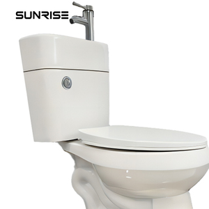 Combo toilette et évier en céramique deux pièces à chasse d'eau par gravité trois en un Commode 2 en 1 Lavabo et toilette - Product Image 1