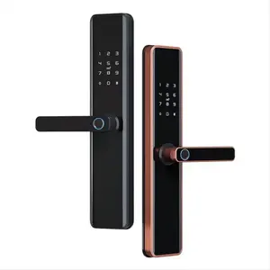 Topteq K1 Tuya Zigbee Ttlock Control remoto Huella digital Cerradura de puerta inteligente para Hotel Apartamento Oficina