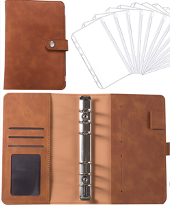 A6 PU Loose-Leaf Máy Tính Xách Tay Chất kết dính độc đáo ngân sách kế hoạch chương trình nghị sự lưu trữ tiền mặt khóa <span class=keywords><strong>Tally</strong></span> cuốn sách trẻ em của quà tặng - Product Image 4