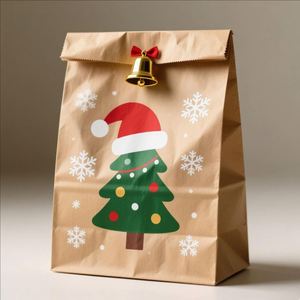 Bolsa de Papel para Regalo, sin Asas, para Navidad, Color Marrón, para Empaquetado Industrial, Venta al Por Mayor - Product Image 1