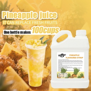 Ingrédients liquides de sirop aromatisé aux fruits concentrés de jus d'ananas pour le thé à bulles Smoothie Slush thé fruité pour les magasins de thé au lait - Product Image 4