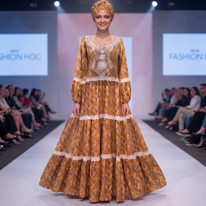 Vestido Africano de Rayón con Encaje, Estampado Floral, Cuello en V, Corte Regular, de Lujo, para Ocasiones Formales, Ropa Musulmana, Abaya Larga para Mujer 2026 - Product Image 5