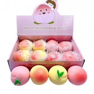 Jouet Squishy Pêche Réaliste, Faux Aliment Coloré, Balle Anti-Stress Populaire, Jouet Fruit Simulé pour Soulager le Stress - Product Image 5