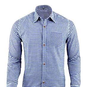 Chemise bavaroise bleue pour homme, tenue de festival en coton doux, du S au 4XL - Product Image 1