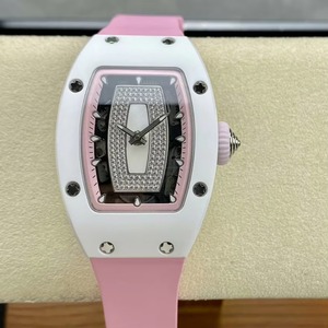 Montre mécanique de luxe élégante 0701 en céramique blanche ajourée pour femme avec cadran étoilé incrusté de diamants, cadeau de banquet - Product Image 2