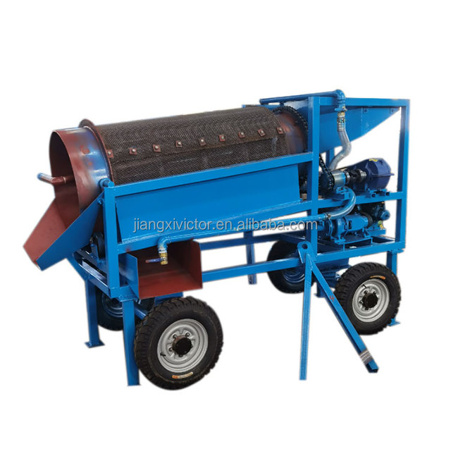Mobile 5-10tph Mini Gold Washing Trommel Screen with Engine Pump Motor & Gear-High Recovery Rate & Easy Operation