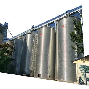 Grain storage steel silo tank with cleaning system