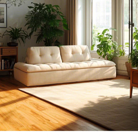 Ensemble de canapés en velours crème français, carré, réglable, double face, rembourré en éponge, OEM pour salon, hôtel et mobilier de café